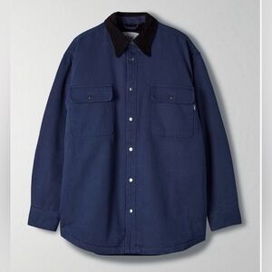 Aritzia TNA blue fleece lined barn jacket, size 2/S